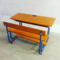 Vintage dubbel schoolbankje nr 9